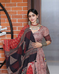 MULTI COLOR RAYON DIGITAL PRINTED LEHENGA CHOLI