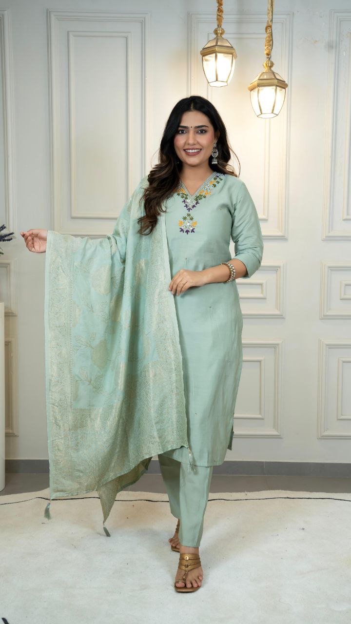 New Designers Kurta Pent Dupatta Set