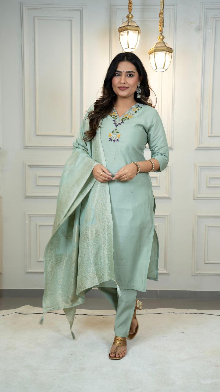 New Designers Kurta Pent Dupatta Set