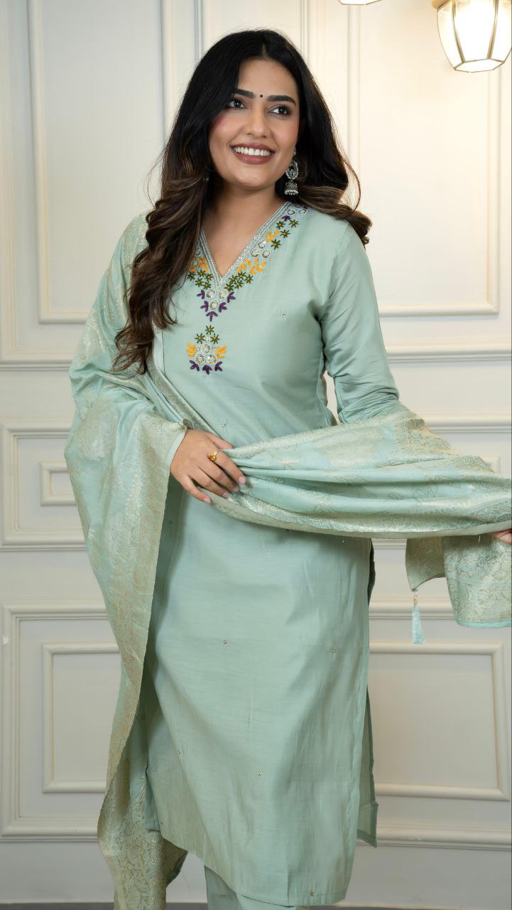New Designers Kurta Pent Dupatta Set