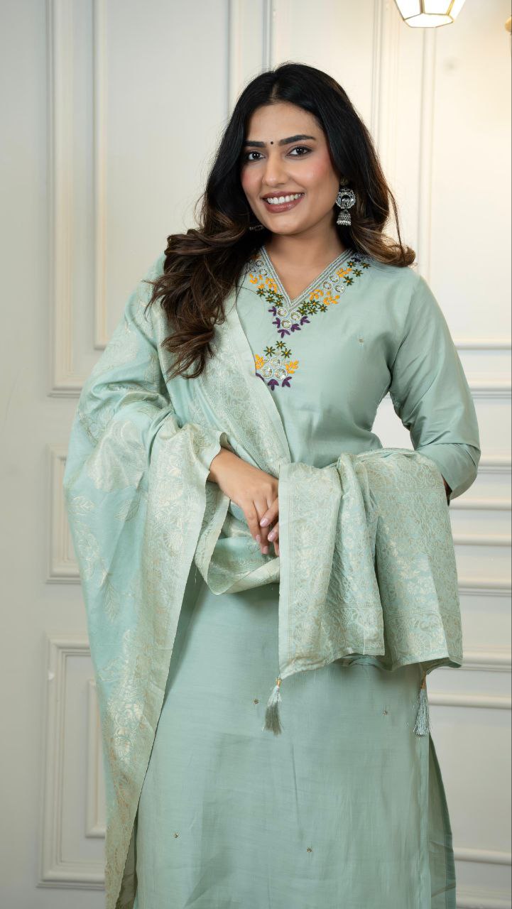 New Designers Kurta Pent Dupatta Set