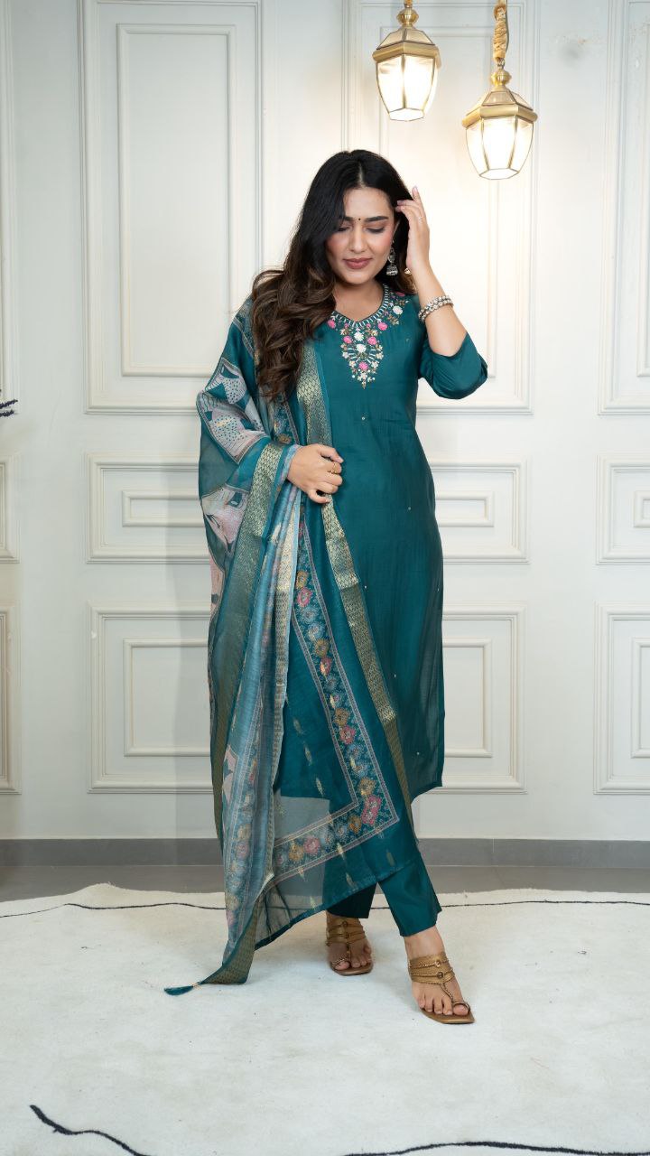 New Designers Kurta Pent Dupatta Set