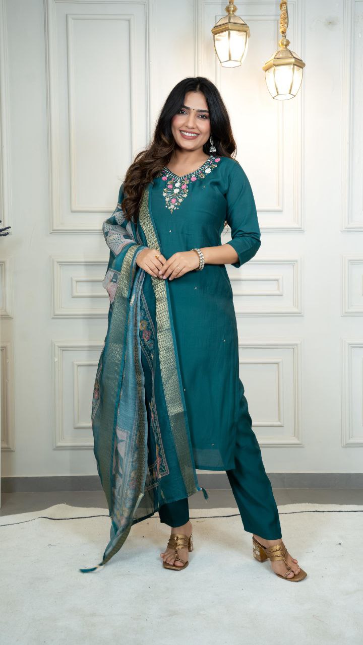 New Designers Kurta Pent Dupatta Set