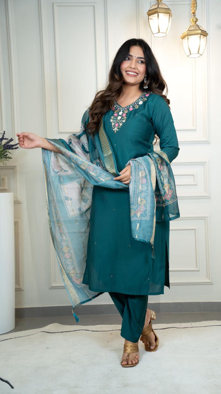 New Designers Kurta Pent Dupatta Set