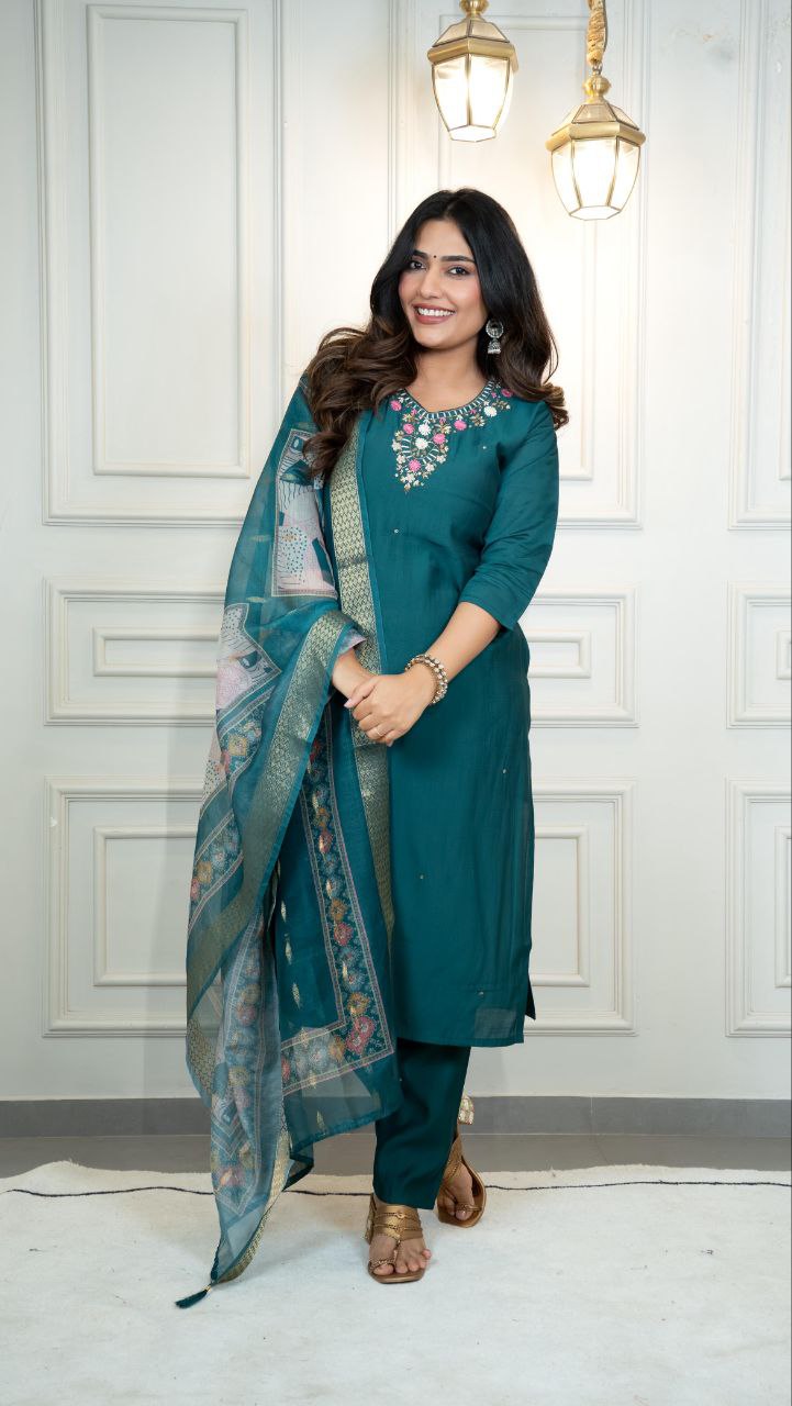 New Designers Kurta Pent Dupatta Set