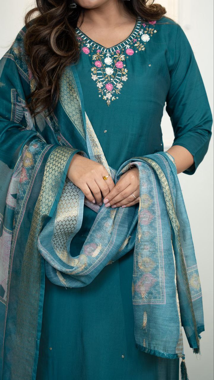 New Designers Kurta Pent Dupatta Set