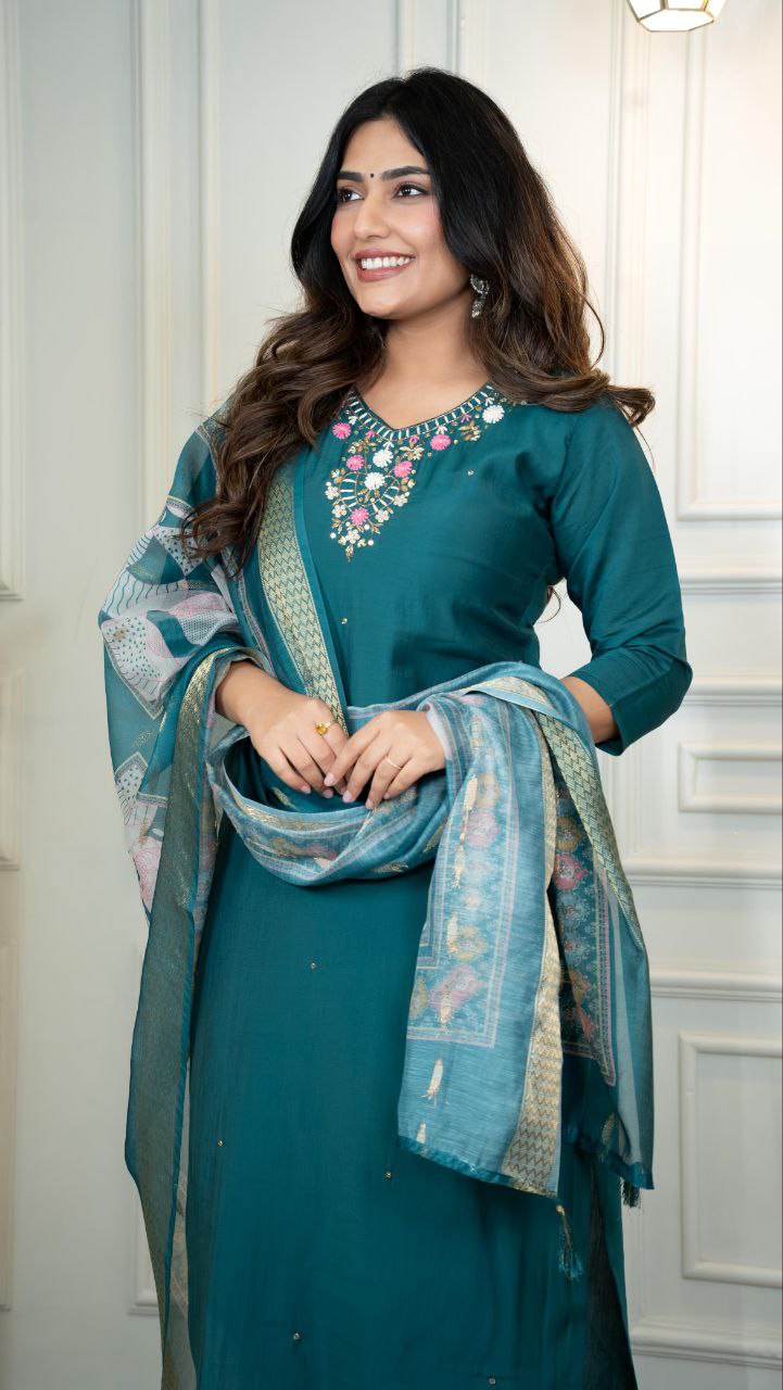 New Designers Kurta Pent Dupatta Set