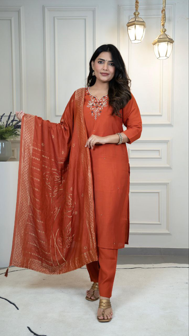 New Designers Kurta Pent Dupatta Set