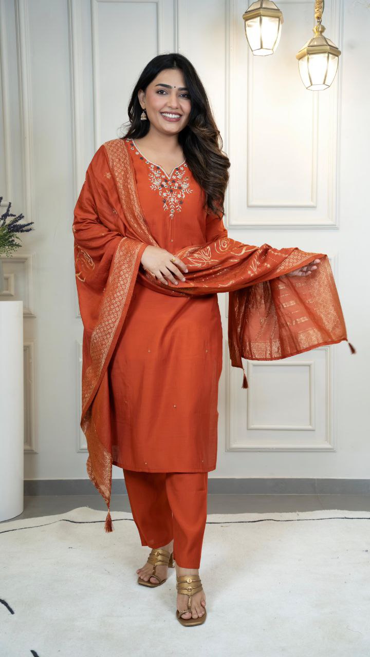 New Designers Kurta Pent Dupatta Set