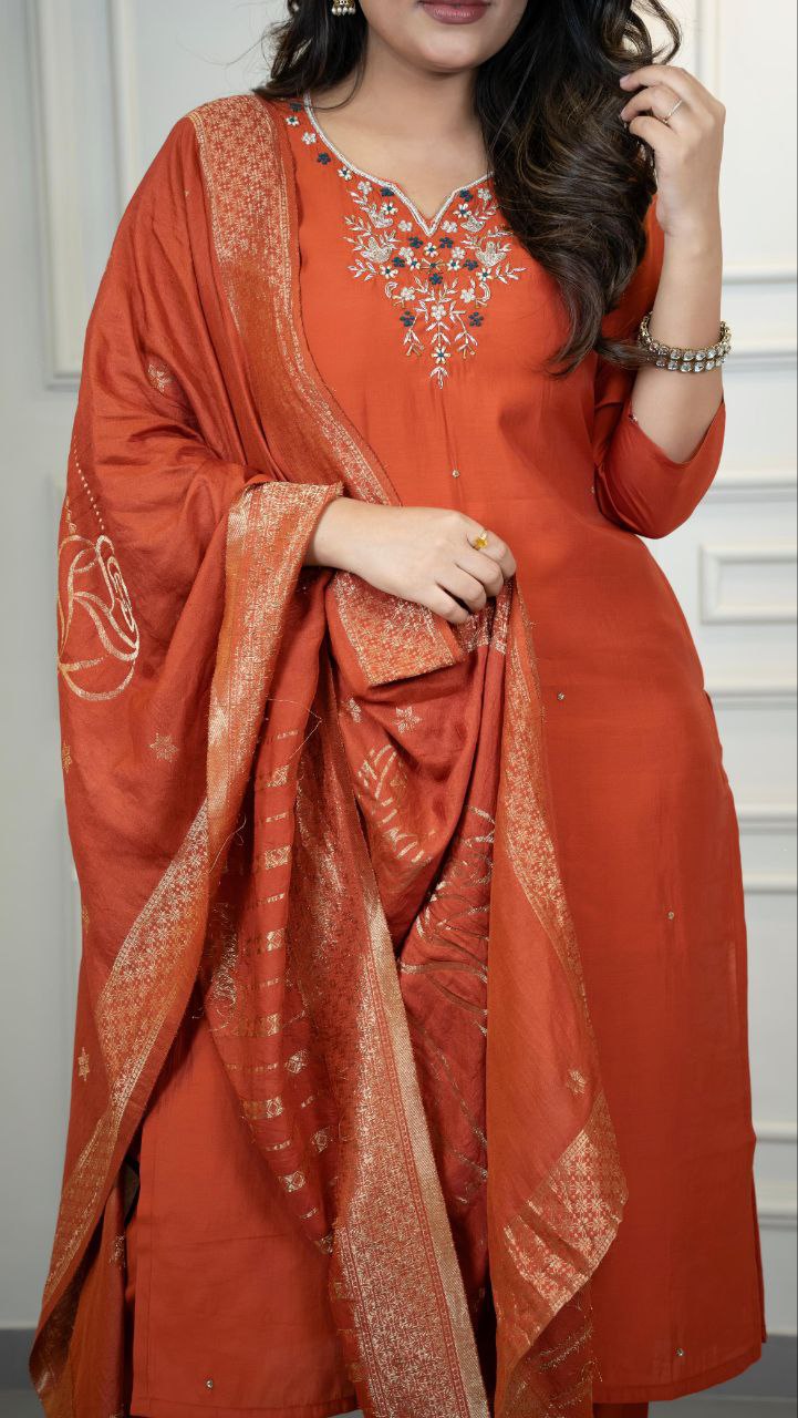 New Designers Kurta Pent Dupatta Set