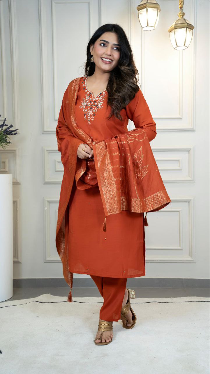 New Designers Kurta Pent Dupatta Set