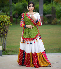 MULTI COLOR RAYON DIGITAL PRINTED LEHENGA CHOLI