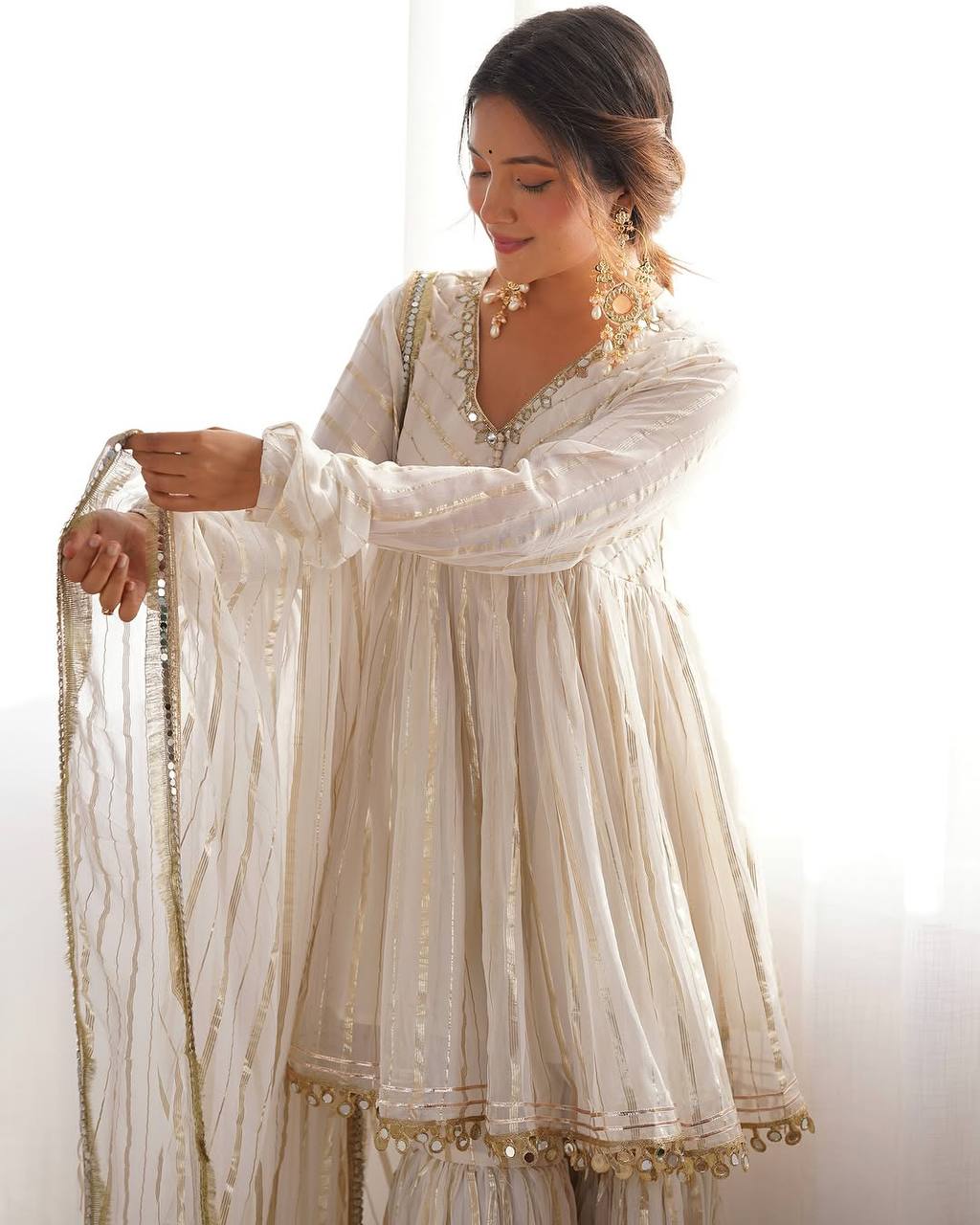 Women’s Ethnic Anarkali Sharara Set