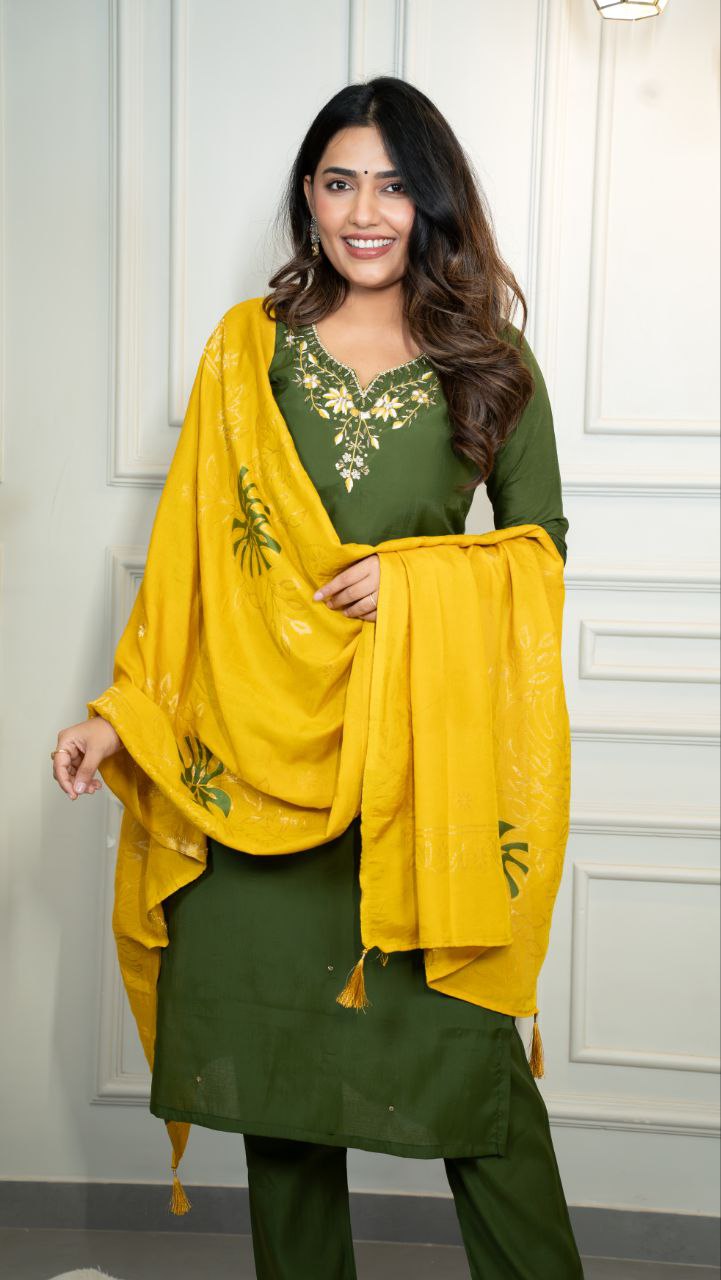 New Designers Kurta Pent Dupatta Set