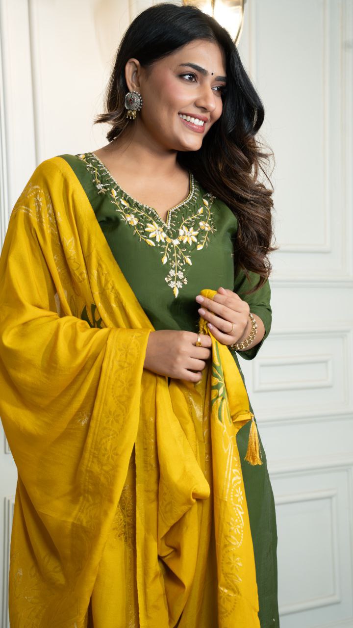 New Designers Kurta Pent Dupatta Set