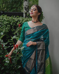 Pure Banarasi Silk Saree Weaved With Zari Comes With Heavy Banarasi Brocade Blouse