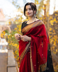 Pure Banarasi Silk Saree Weaved With Zari Comes With Heavy Banarasi Brocade Blouse