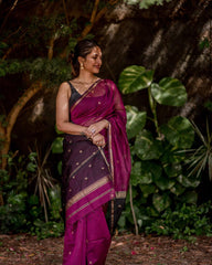 Pure Banarasi Silk Saree Weaved With Zari Comes With Heavy Banarasi Brocade Blouse