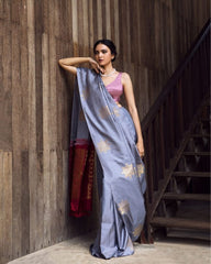 Pure Banarasi Silk Saree Weaved With Zari Comes With Heavy Banarasi Brocade Blouse