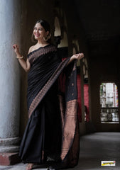 Pure Banarasi Silk Saree Weaved With Zari Comes With Heavy Banarasi Brocade Blouse