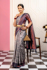 Pure Banarasi Silk Saree Weaved With Zari Comes With Heavy Banarasi Brocade Blouse