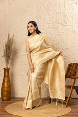 Pure Banarasi Silk Saree Weaved With Zari Comes With Heavy Banarasi Brocade Blouse